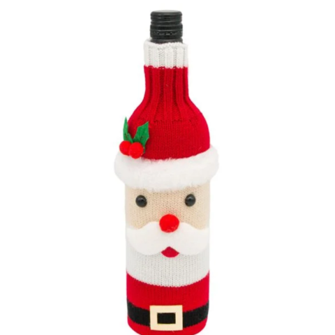 Noel Baba Yılbaşı Şarap Şişesi Kılıfı