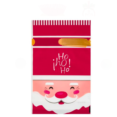 Noel Baba Plastik Hediye Paketi 8'li