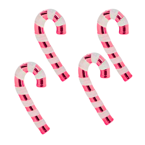 Baston Ağaç Süsü Pembe 4'lü