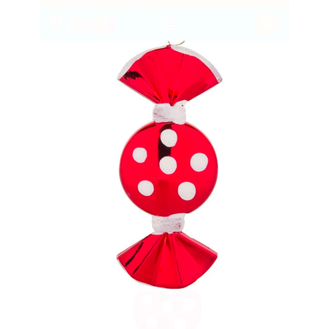 Yılbaşı Ağaç Süsü Kırmızı Beyaz Şeker 3'lü