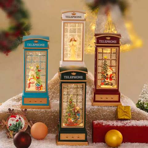 USB İle Çalışan Kar Küresi, Londra Telefon Kulübeli Işıklı Kar Küresi