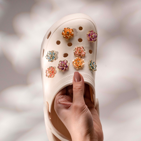 Metal Crocs Süsü 2'li, Çiçek Jibbitz, Metal Çiçek Jibbitz