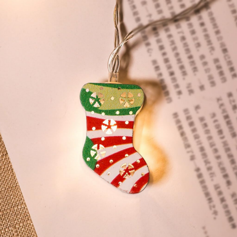 10 LED Çoraplı Pilli Yılbaşı Ağacı Işığı