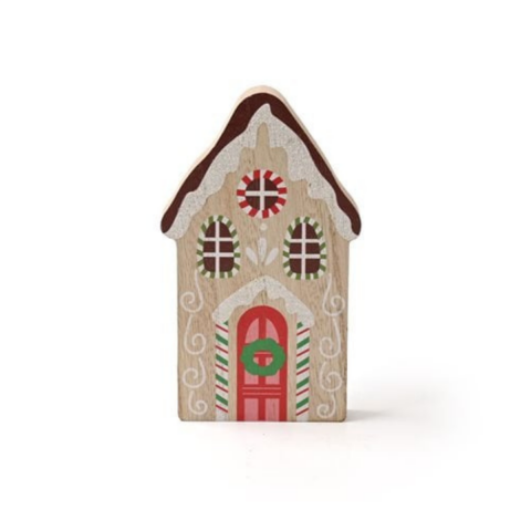 Yeni Yıl Temalı Ahşap Ev, Yılbaşı Dekorasyon 10x18 cm