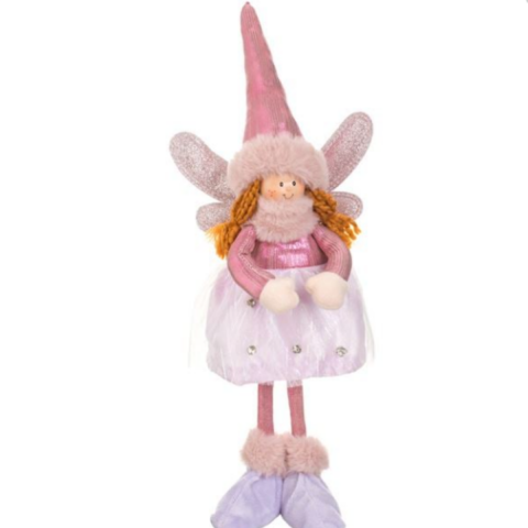 Noel Figürlü Melek Leylak Elbise 38cm